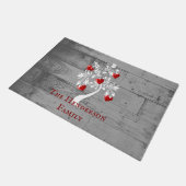 Rode boom van het hart Gepersonaliseerde Doormat Deurmat (Schuin)