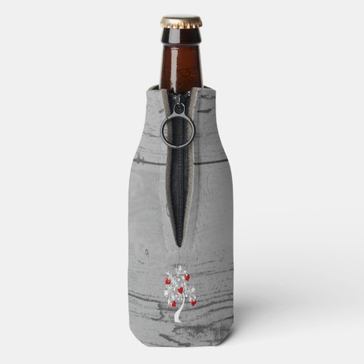 Rode boom van het hart Gepersonaliseerde flessenko Flesjeskoeler (Fles Achterkant)