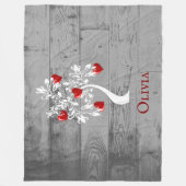 Rode boom van het hart Persoonlijke ventilatorbak Fleece Deken (Voorkant)