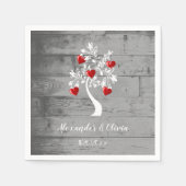 Rode boom van het Vrijgezellenfeest van de harten  Servet (Voorkant)