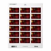 Rode Boomornamenten Kerst Adreslabels Etiket (Full Sheet)
