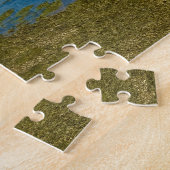 Rode boot bij laagwater legpuzzel (Zijkant)