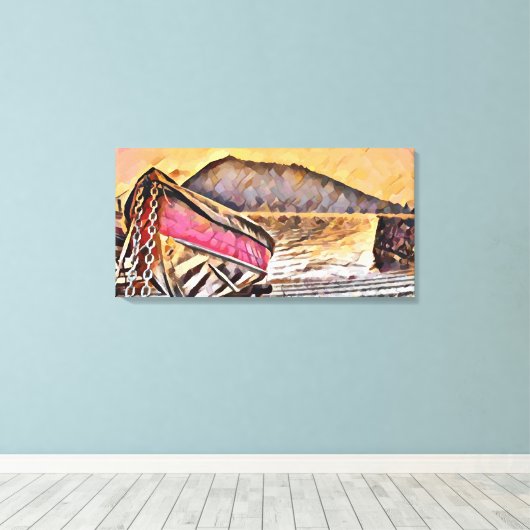 Rode boot canvas afdruk (Insitu (Houten vloer))