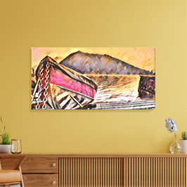 Rode boot canvas afdruk