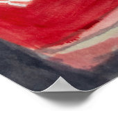 Rode boot kust aquarel poster (Hoek)