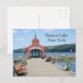 Rode boothuis op Seneca Lake Briefkaart (Voorkant / Achterkant)