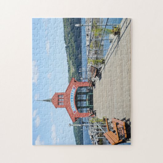 Rode boothuis op Seneca Lake Legpuzzel (Verticaal)