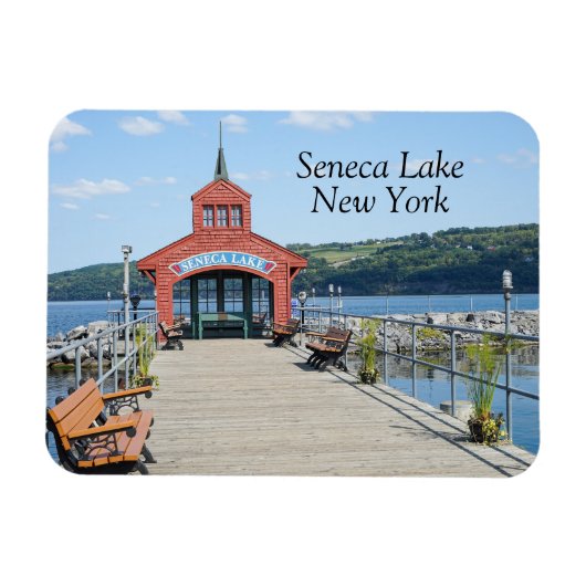 Rode boothuis op Seneca Lake Magneet (Horizontaal)