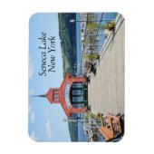 Rode boothuis op Seneca Lake Magneet (Verticaal)