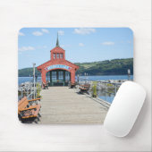 Rode boothuis op Seneca Lake Muismat (Met muis)