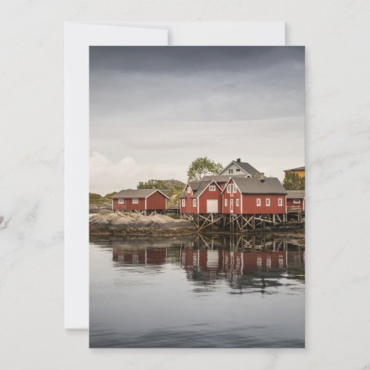 Rode boothuizen in Noorse Kaart (Voorkant)
