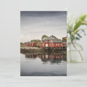 Rode boothuizen in Noorse Kaart (Staand voorkant)