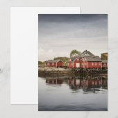 Rode boothuizen in Noorse Kaart (Voorkant / Achterkant)