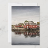 Rode boothuizen in Noorse Kaart