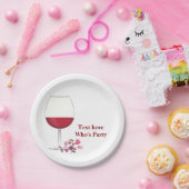 rode Bord, elegant, wijn, papier Papieren Bordje (Feest)