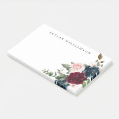 Rode bordeaux & blauw Elegante Waterverf Post-it® Notes (Schuin)