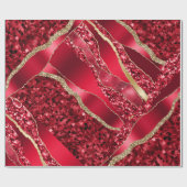 Rode bordeaux pruimenwijn glitter metallic folie c cadeaupapier (Vlak)