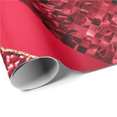 Rode bordeaux pruimenwijn glitter metallic folie c cadeaupapier (Rol Hoek)