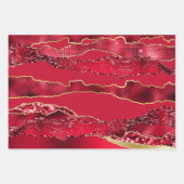 Rode bordeaux pruimenwijn glitter metallic folie c inpakpapier vel (Voorkant 2)