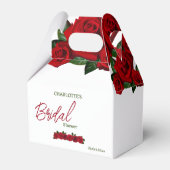 Rode bordeauxrode bloemen bruiloft Favor Dozen Bedankdoosjes (Voorkant Zijde)