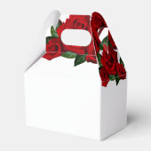 Rode bordeauxrode bloemen bruiloft feest Favor Doz Bedankdoosjes (Achterkant)
