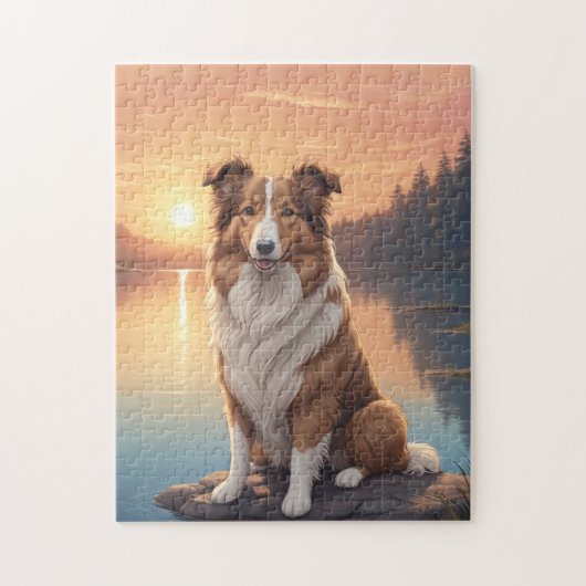 Rode Border Collie Legpuzzel (Verticaal)