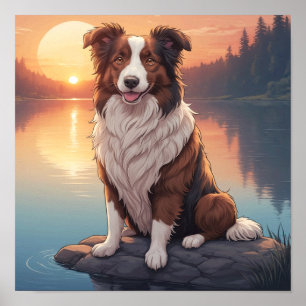 Rode Border Collie Poster