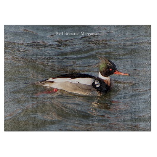 Rode Borst Merganser snijplank (Voorkant)