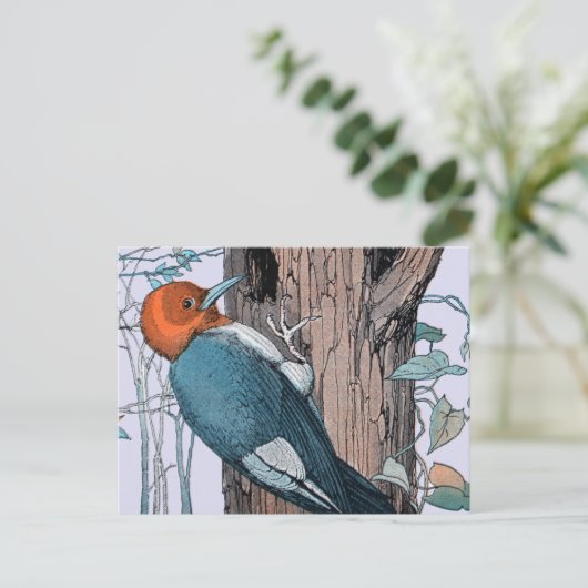  rode borstelboom briefkaart (Staand voorkant)