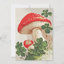 rode bospaddenstoel en groene Lucky Clover