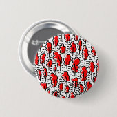 Rode bossen ronde button 5,7 cm (Voorkant /achterkant)