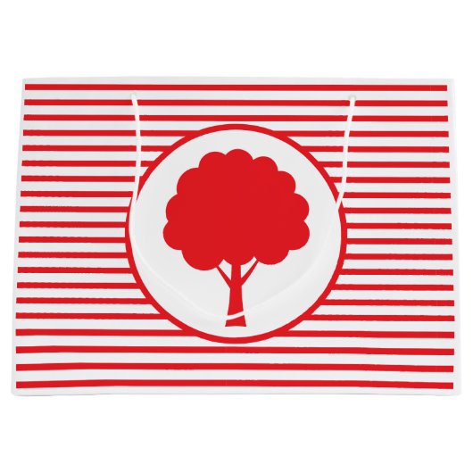 Rode botanische gestreepte cadeautas (Voorkant)