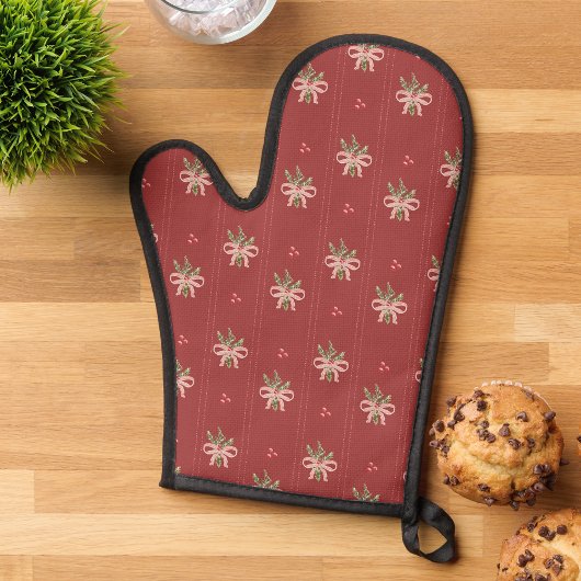 Rode Botanische Kerst Ovenwant