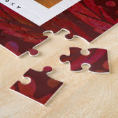 Rode botanische Lijst Moederdag Legpuzzel (Zijkant)