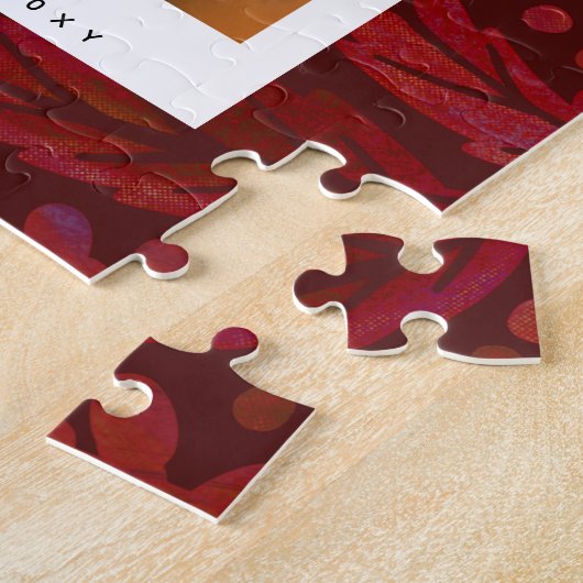 Rode botanische Lijst Moederdag Legpuzzel (Zijkant)