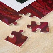 Rode botanische Lijst Vakantie Foto Gift Puzzle Legpuzzel (Zijkant)