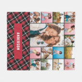 Rode botanische moderne minimale pampas 15 foto fleece deken (Voorkant (Horizontaal))