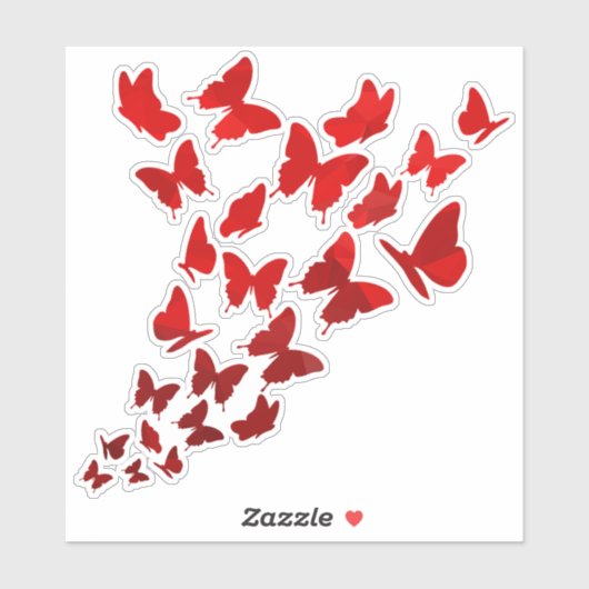 Rode botervliegen in vliegende bocht sticker (Vel)