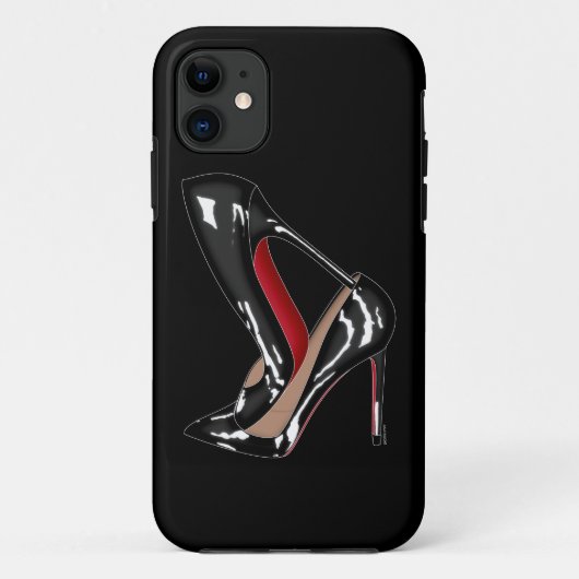 Rode bottometschoenen: ZWARTE ZWART Case-Mate iPhone Case (Achterkant)