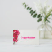 Rode bougainvillea bloem met een witte muur gt543 visitekaartje (Staand voorkant)