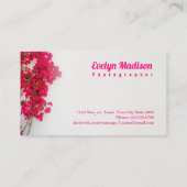 Rode bougainvillea bloem met een witte muur gt543 visitekaartje (Achterkant)