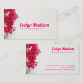 Rode bougainvillea bloem met een witte muur gt543 visitekaartje (Voorkant / Achterkant)