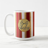 Rode Bougie Stripes gepersonaliseerde koffie Mok (Links)