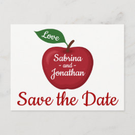 Rode Bourgogne Apple Save The Date Wedding Engagem Aankondigingskaart