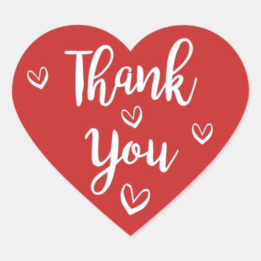 Rode Bourgogne Dank u Witte harten bruiloft Hart Sticker (Voorkant)
