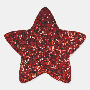 Rode Bourgogne Glitter Glans Patroon Vieringen Ster Sticker