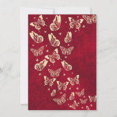 Rode Bourgogne Gouden Vlinder Mis Quince 15 verjaa Kaart (Achterkant)