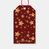 Rode Bourgogne Naar/Van Elegant Vintage Kerstmis Cadeaulabel (Voorkant)