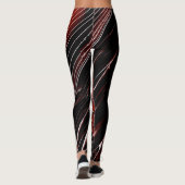 Rode Bourgogne naar Zwart Leggings (Achterkant)