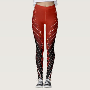 Rode Bourgogne naar Zwart Leggings